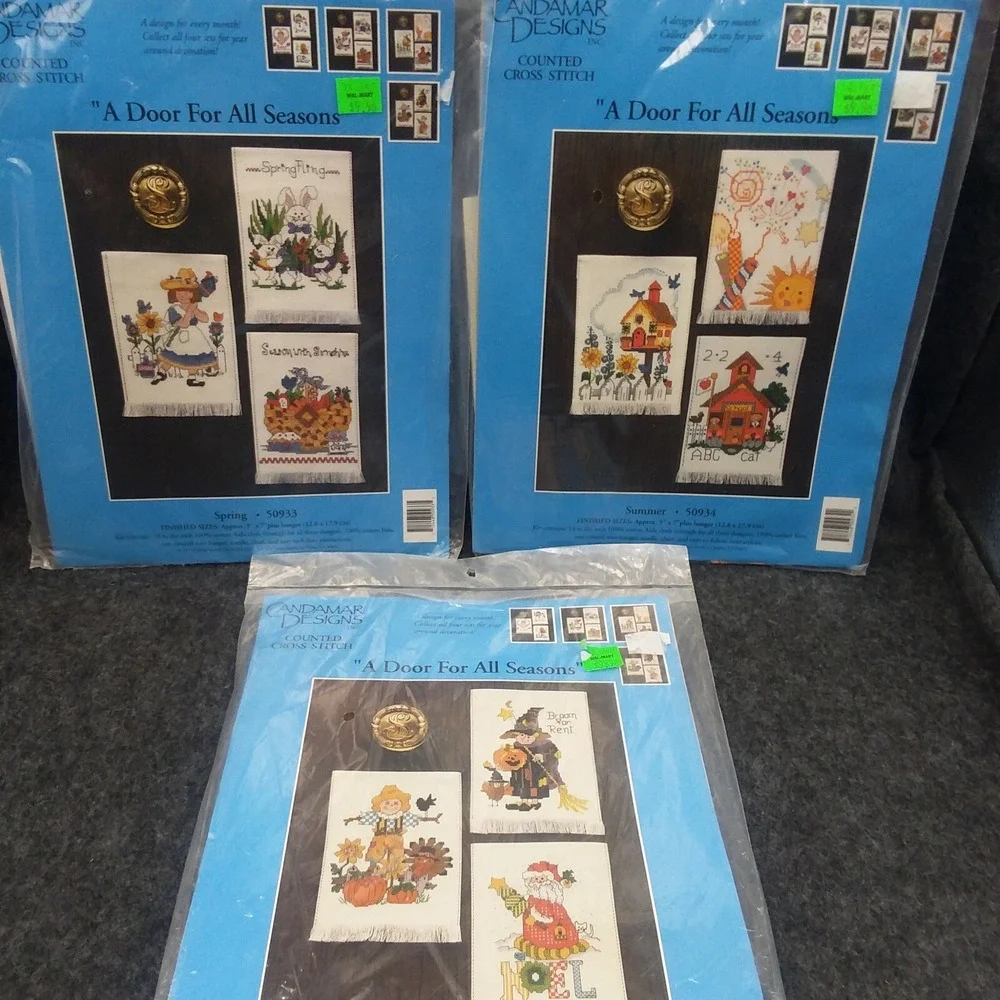Candamar Designs Counted Cross Stitch A Door For All Seasons Spring Summer‎ Fall